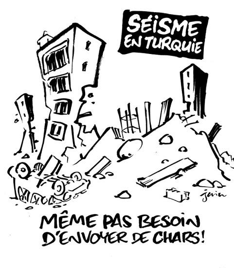 "لا داعي لإرسال دبابات".. كيف سخرت مجلة «شارلي إبيدو» الفرنسية  من ضحايا زلزال تركيا
