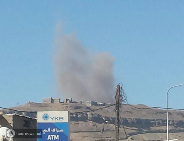 عاجل: طائرات التحالف تقصف مواقع بالعاصمة صنعاء (صورة المكان)