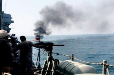 البحرية السعودية تنشر فيديو تقول فيه انها اطاحت بزوارق حوثية في جازان