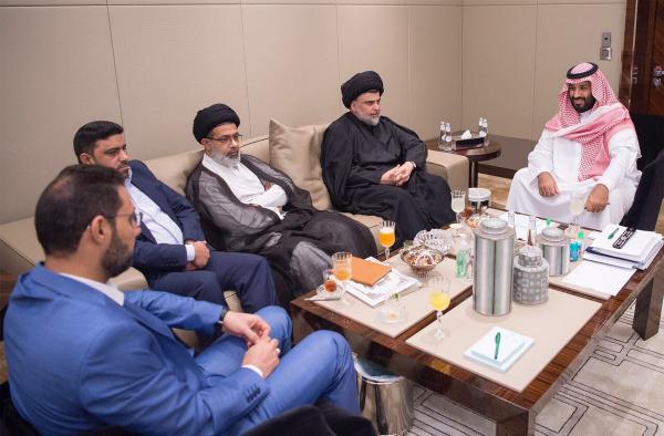 السعودية: الأمير محمد بن سلمان يلتقي بزعيم التيار الصدري العراقي مقتدى الصدر(صور)