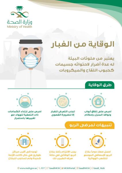 الصحة السعودية تصدر نصائح للوقاية من «الغبار».. وتنبيهات مهمة لمرضى «الربو»