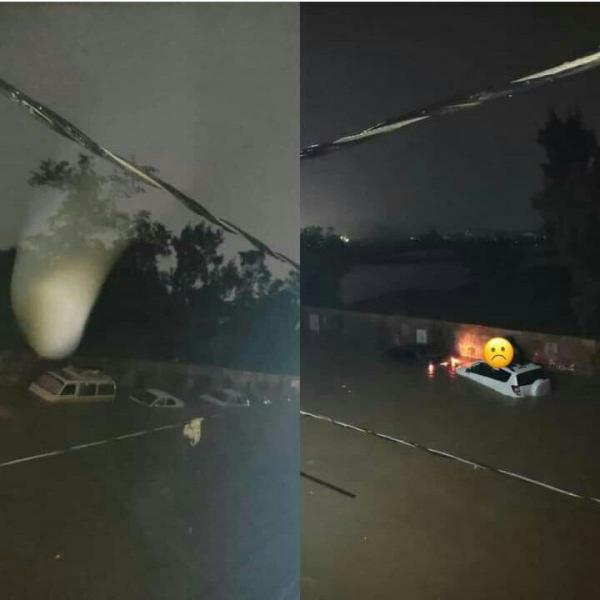 صور مرعبة.. صنعاء تشهد الليلة الماضية امطارا غزيرة وتهدم سور للجامعة الجديدة وانهيار منزل
