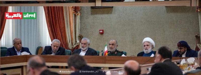اجتماع لقائد الحرس الثوري الإيراني مع ممثلين من حماس والجهاد والحوثيين وحزب الله
