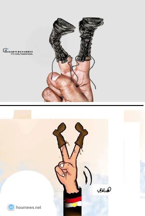  فكرة واحده تطلع في رأس رسام كاركاتير ومصمم يمنيين حول مصر (صورة)