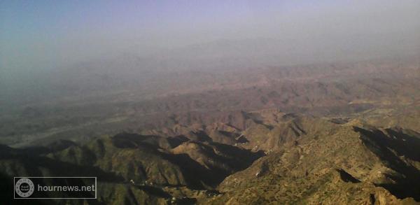 صورة لجبال منطقة الشريجة تظهر صعوبة المعركة