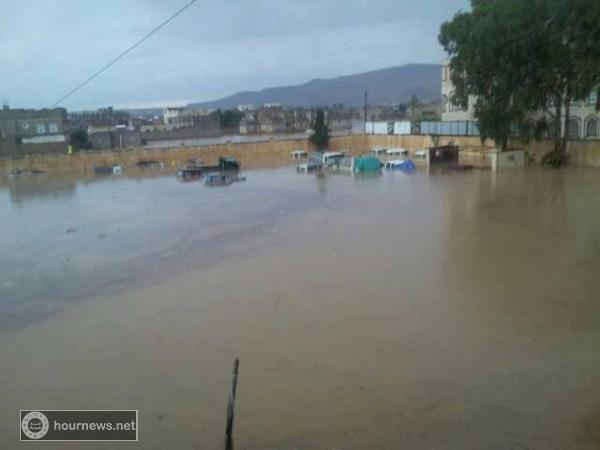 بالصور: هكذا اغرقت مياه الامطار مدينة عمران