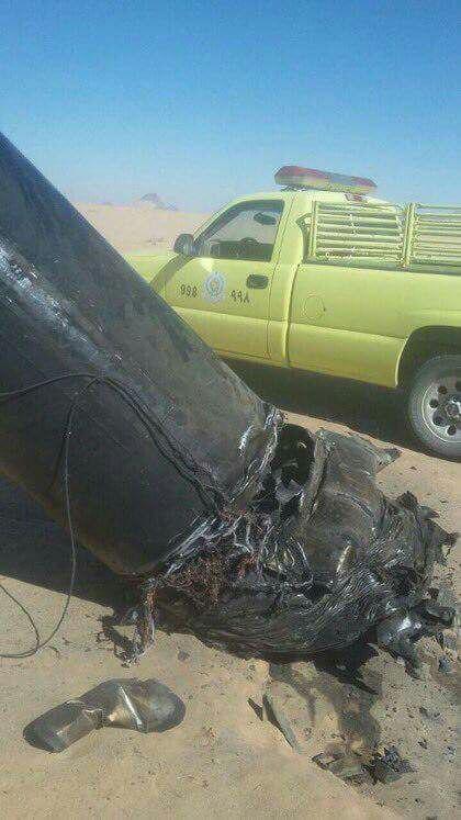 شاهد بنفسك.. صور الصاروخ الذي اطلقه الحوثيون على نجران السعودية فجر اليوم