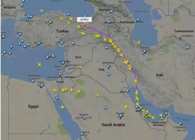 خطوط سير الطيران القطري بعد قطع العلاقات مع السعودية وغيرها (خرائط)